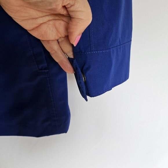 LANDS' END Blue Hooded Windbreaker / Raincoat Jacket, Size XS (2-4) - Picture 13 of 16